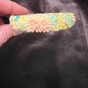 Vintage Japanese Celluloid Floral Pastel Bracelet